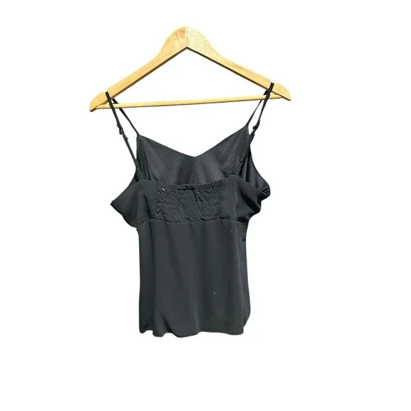 Unique Spectrum Vintage Top 90s Y2K Black Rhinestone Spaghetti Strap Sheer - Picture 3 of 5